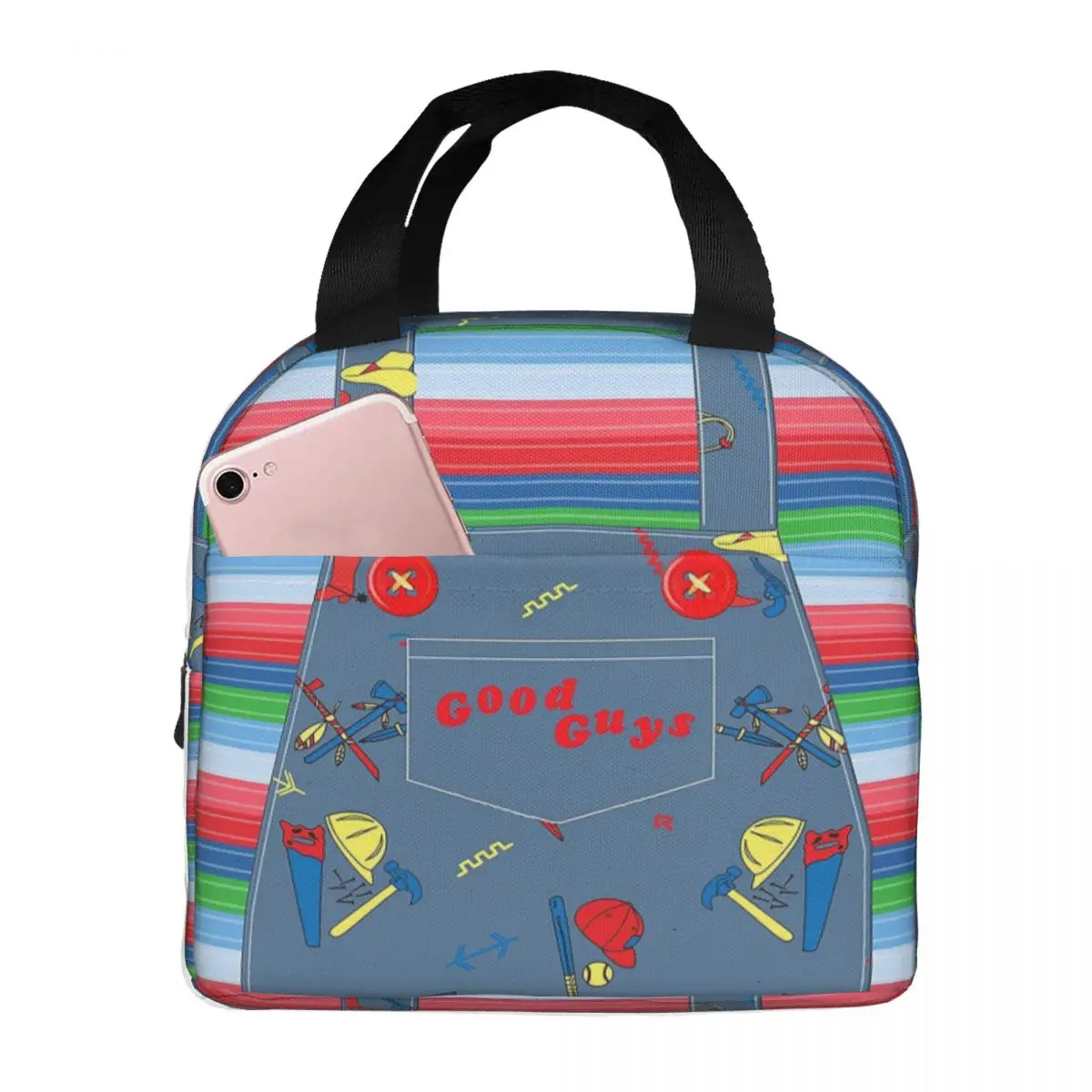 Good Guys Child's Play Chucky - Killer Doll Overalls Lunch Bags Insulated Bento Box Lunch Tote Picnic Bags Thermal Bag