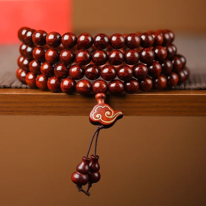 Zambia lobular rosewood men and women DIY bracelet blood rosewood decorative rosary accessories Buddha bead manufacturers