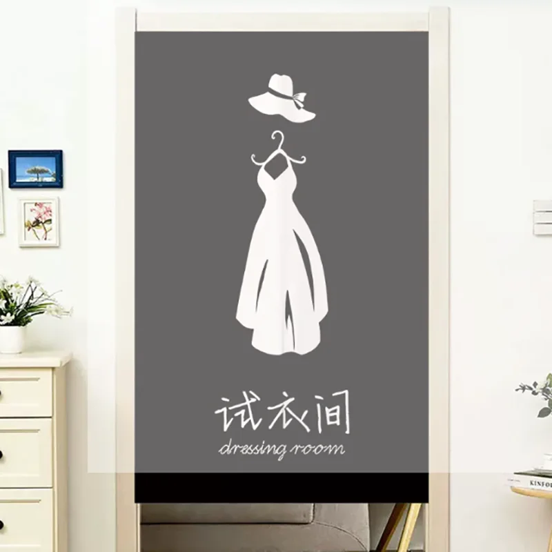 プリント柄とロゴ入りの特注ドアカーテン、カスタムサイズ、家庭用店舗に最適
