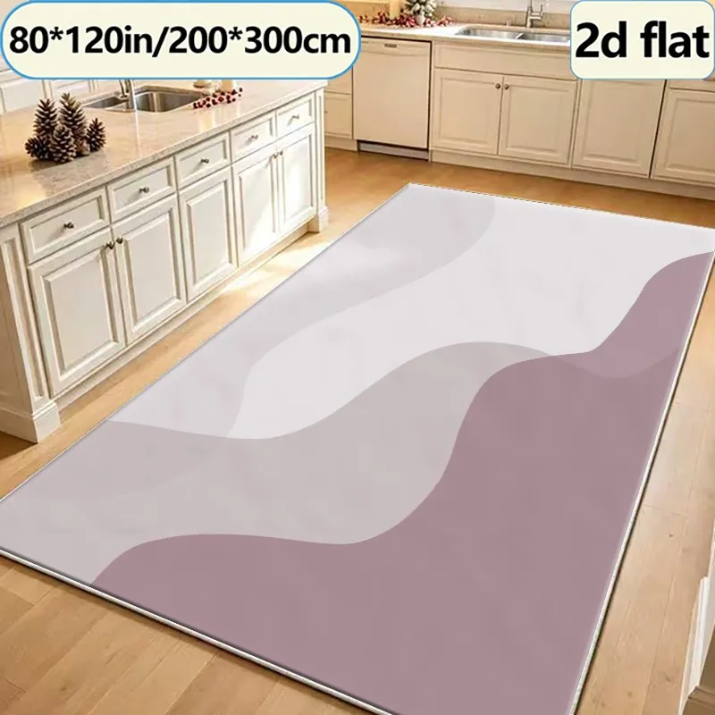 Gray Violet Soft Abstract Wave Carpet, Aesthetically Pleasing and Simple Rug, Suitable for Living Room, Bedroom, and Indoor Home Art Decoration