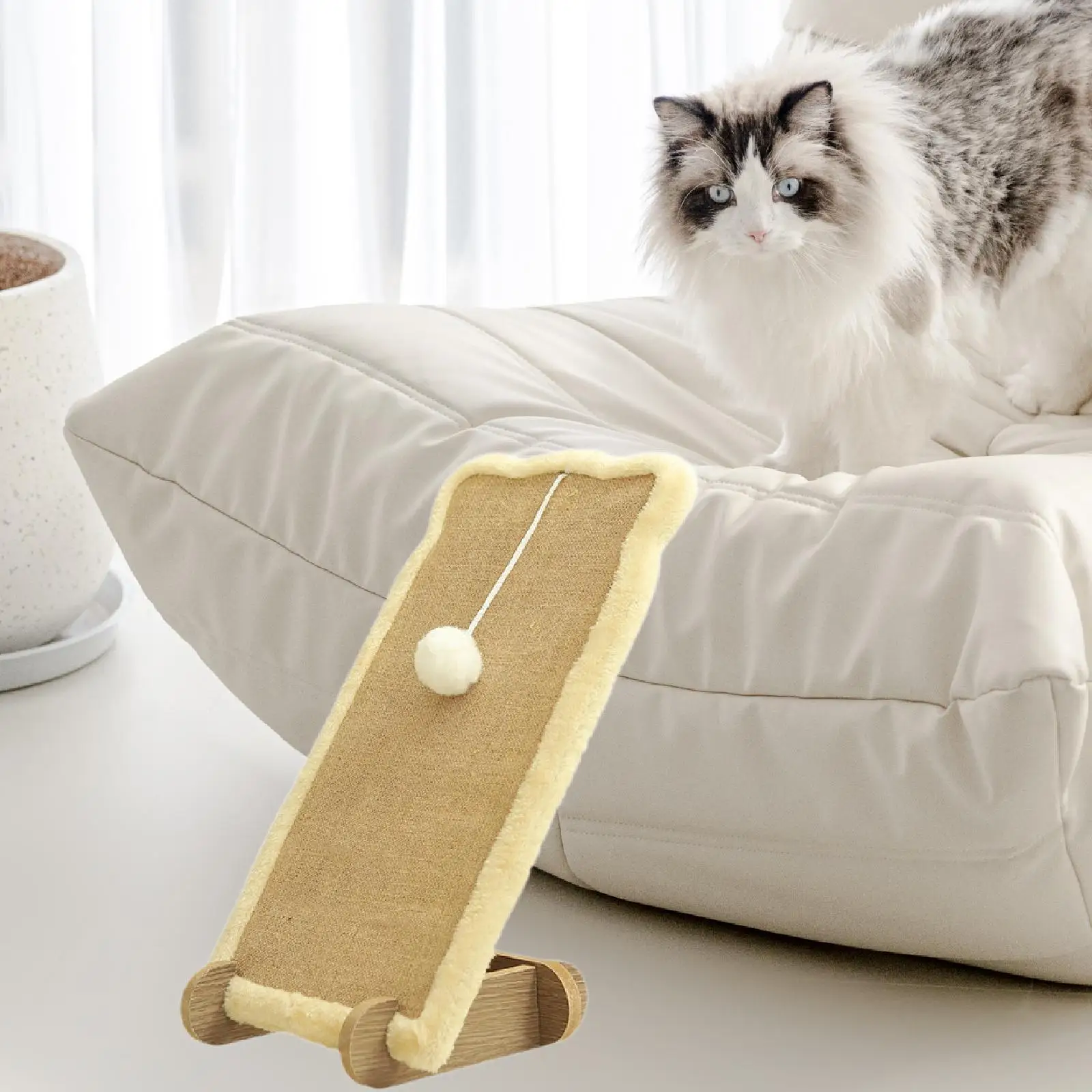 

Cat Scratcher Furniture Protection with Ball for Indoor Cats Kitty Playing