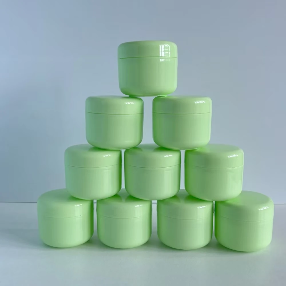 Frasco cosmético de plástico com tampa, 50 peças 10g 30g 50g vazio recarregável recipiente vazio de viagem para creme facial loção lábio esfrega armazenamento