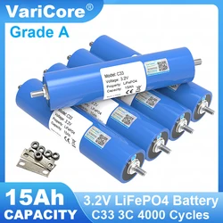 Grade A 3.2V 15Ah LiFePO4 Battery C33 Lithium Phosphate Cell for 12V 24V Motorcycle Car motor Modification Inverter batteries