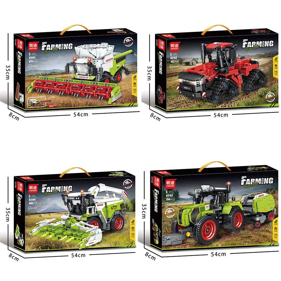 Technische Harvester Balenpers Duurzame Maaier Bouwstenen MOC Landbouw Simuleren Model Assemblage Truck Bricks Speelgoed Voor Kinderen Als Geschenken - afbeelding 2