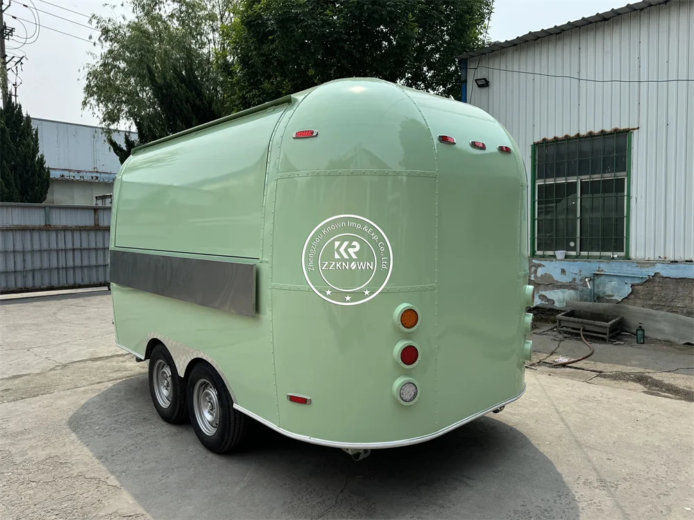 

Food Truck Trailer Airstream Customized Catering Equipments Mobile Coffee Snack Kiosk Concession Fast Food Cart For Sale