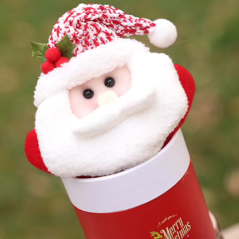 Christmas Candy Apple Can Plastic Christmas Cookie Storage Bottle Santa Claus Christmas Decoration Apple Can