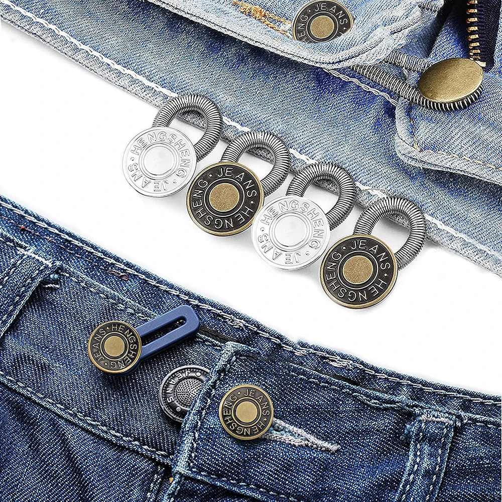 Pants Button Extender Shirt Collar Extenders Jeans Waist Extender Metal Button No Sew Button for Extender Jeans Pants Collar