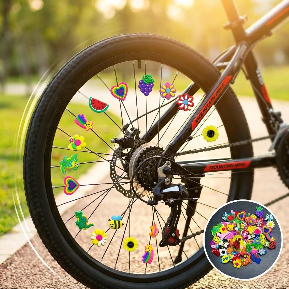 AliExpress NONE Bike Wheel Spoke Beads Mixed Shape Spoke Clips Decorations for Childrens Bicycle Spokes Boys and Girls Gift Bike Accessories