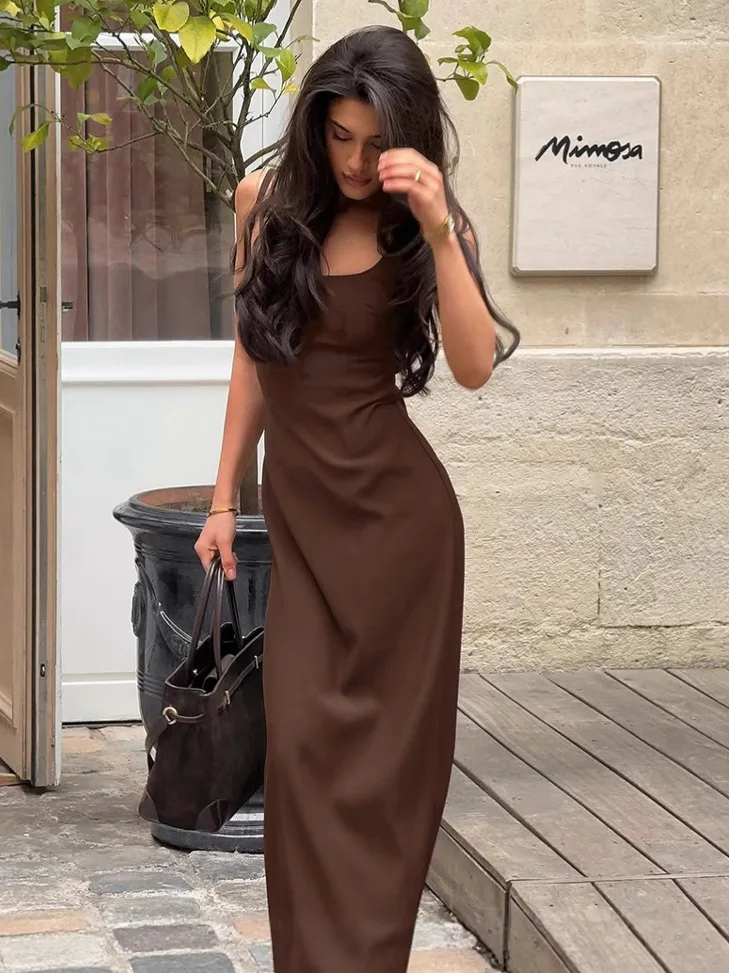 Dresses Womens In 2025 Sleeveless Milkmaid Ruched Gathered Smocking Elasticity Waist-Tight Drawstring Adjustable Fitted Youthful