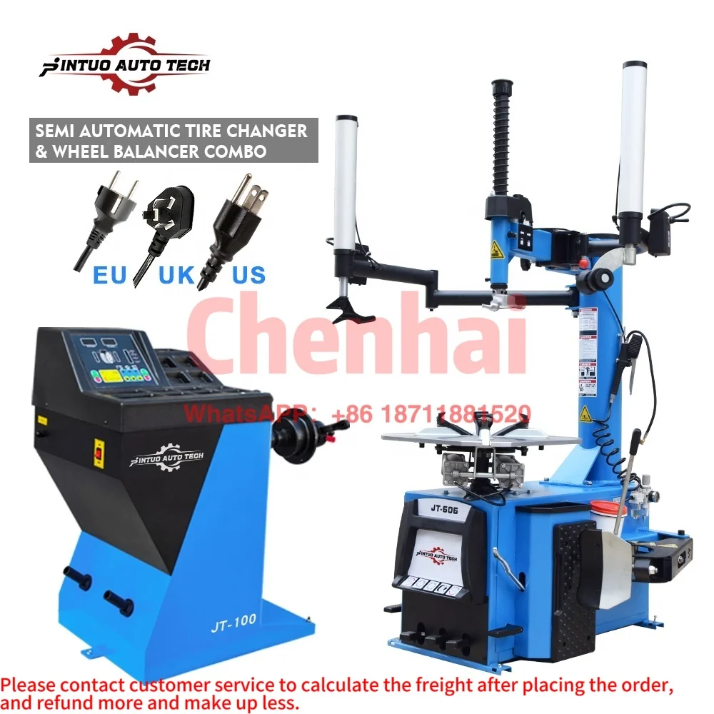 Jintuo touchless Swing Arm Automatic Manual Mobile Car and Truck Wheel Repair Tire Tyre Changers Machine and Balancer Combo Used