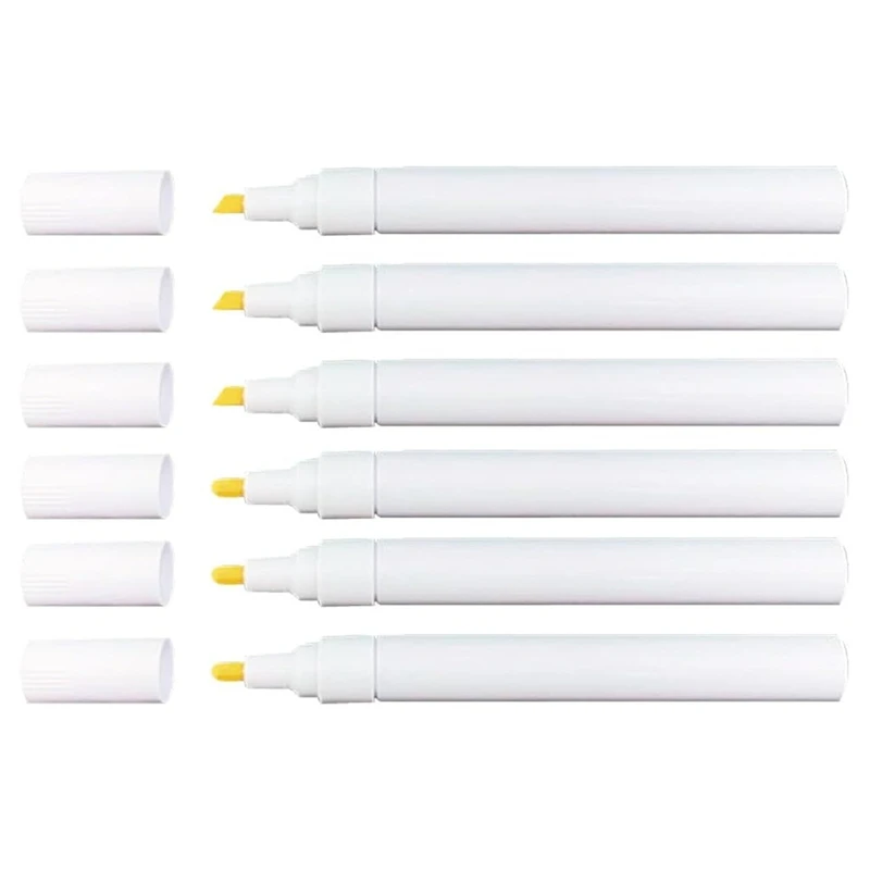BEDW-6 Pack Empty Refillable Paint Pens, 3Mm/6Mm Round And Slanted Tips For Painting Graffiti Artist Works