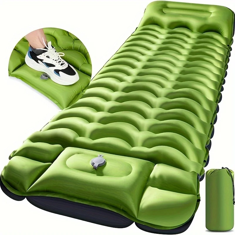 

Outdoor Sleeping Pad Camping Inflatable Mattress with Pillows Travel Mat Folding Bed Ultralight Air Cushion Hiking Trekking