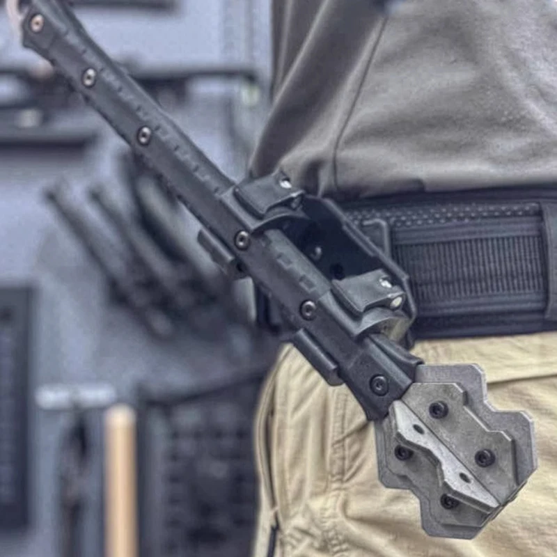 Portable Tactical Armor Piercing Bone Flower Trench Hammer Knight Long Handled Iron Leaf Hammer Self-defense Self-defense Tool