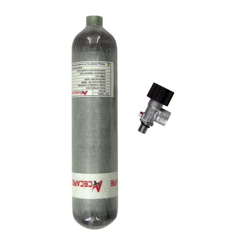 ACECARE-Cilindro De Fibra De Carbono com Tanque De Ar De Alta Pressão, Carregamento Fill Station, Válvula Reguladora, Mergulho, 4500psi, 2L, M18 * 1.5