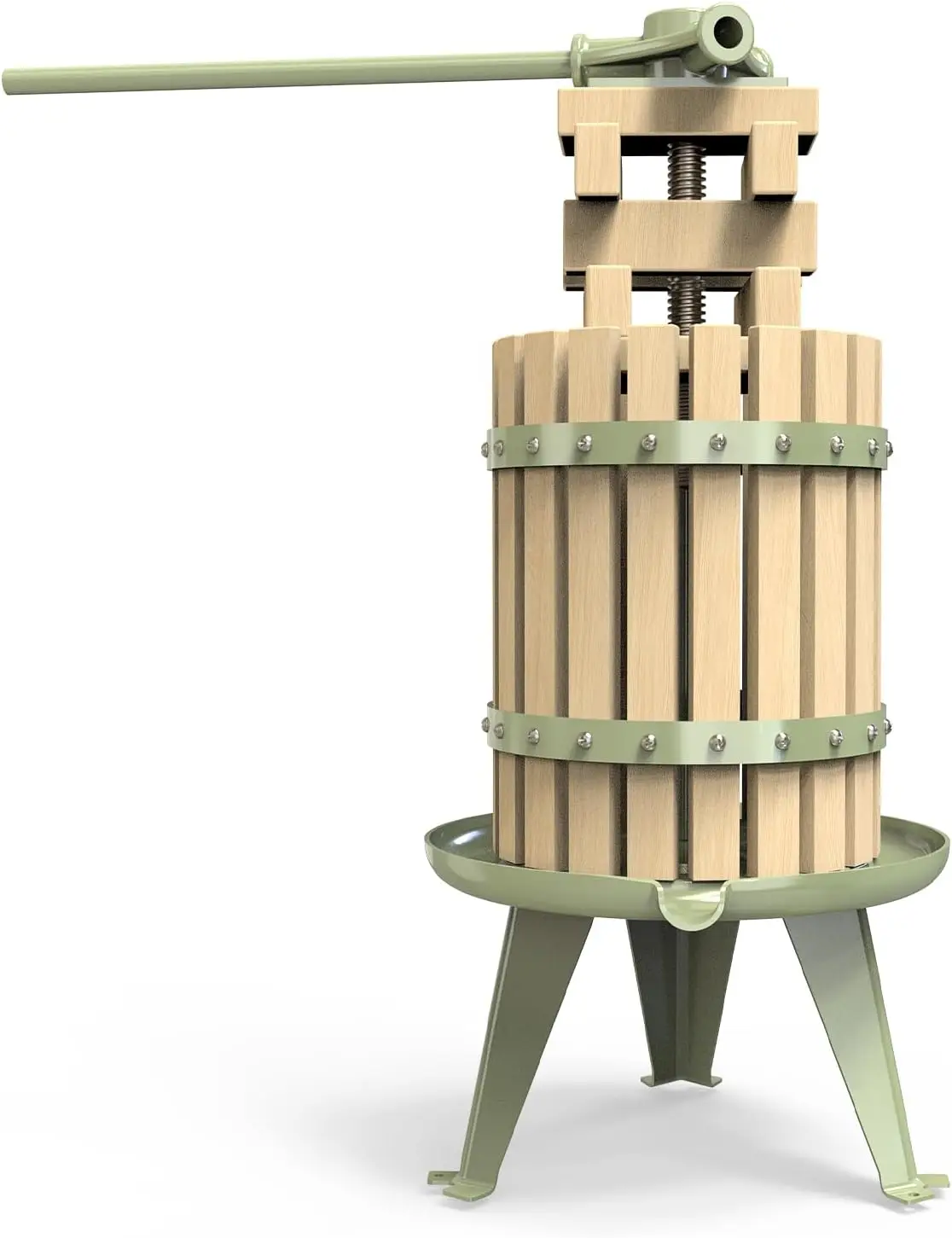 

1.6 Gallon Manual Fruit Wine Press, Solid Beech Wood Basket & Heavy-Duty Stand for Apples, Grapes, Berries