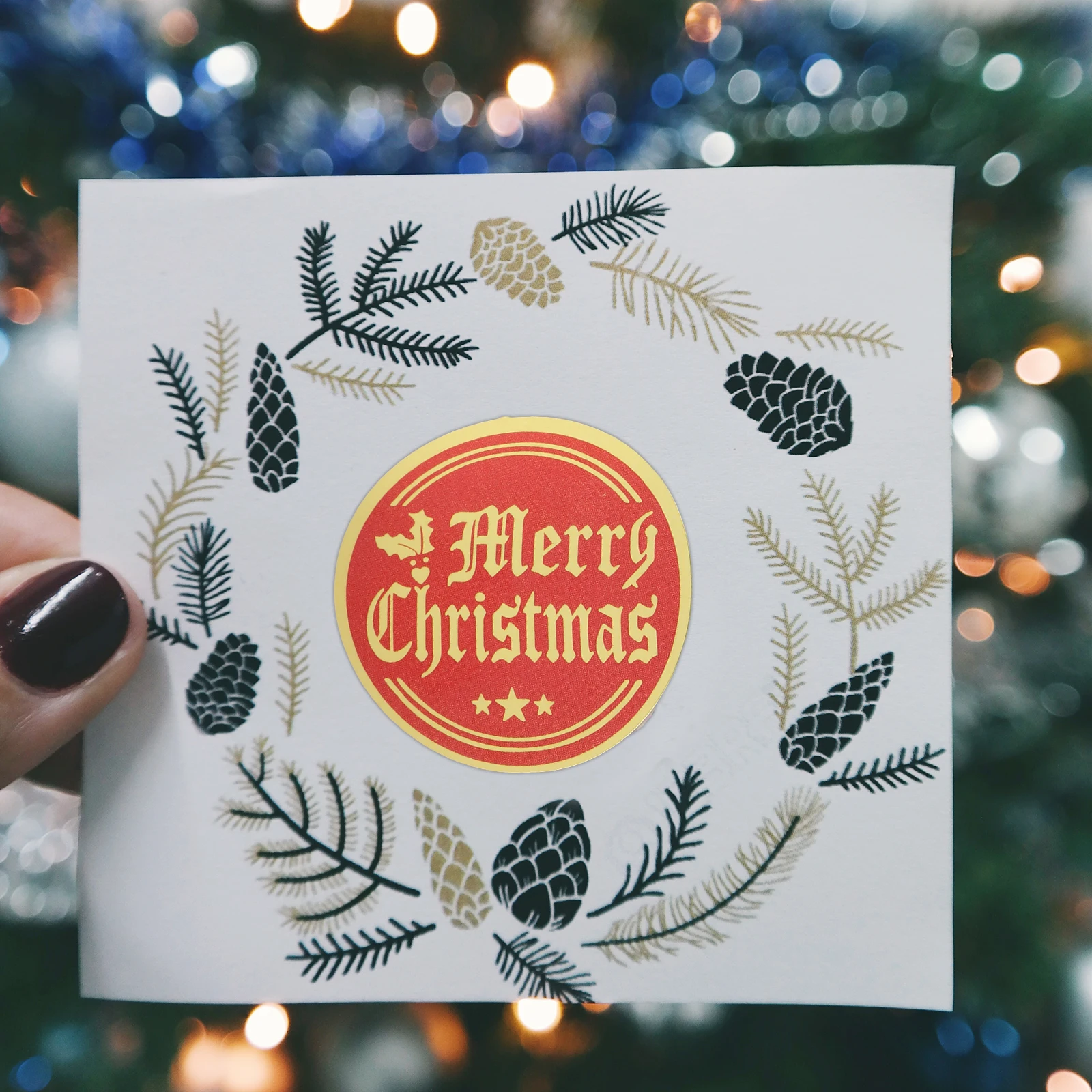 

2pcs Golden Self adhesive Stickers for Book Paper School Assignments Christmas Cards Creative Diary Crafts Easy Peel Apply