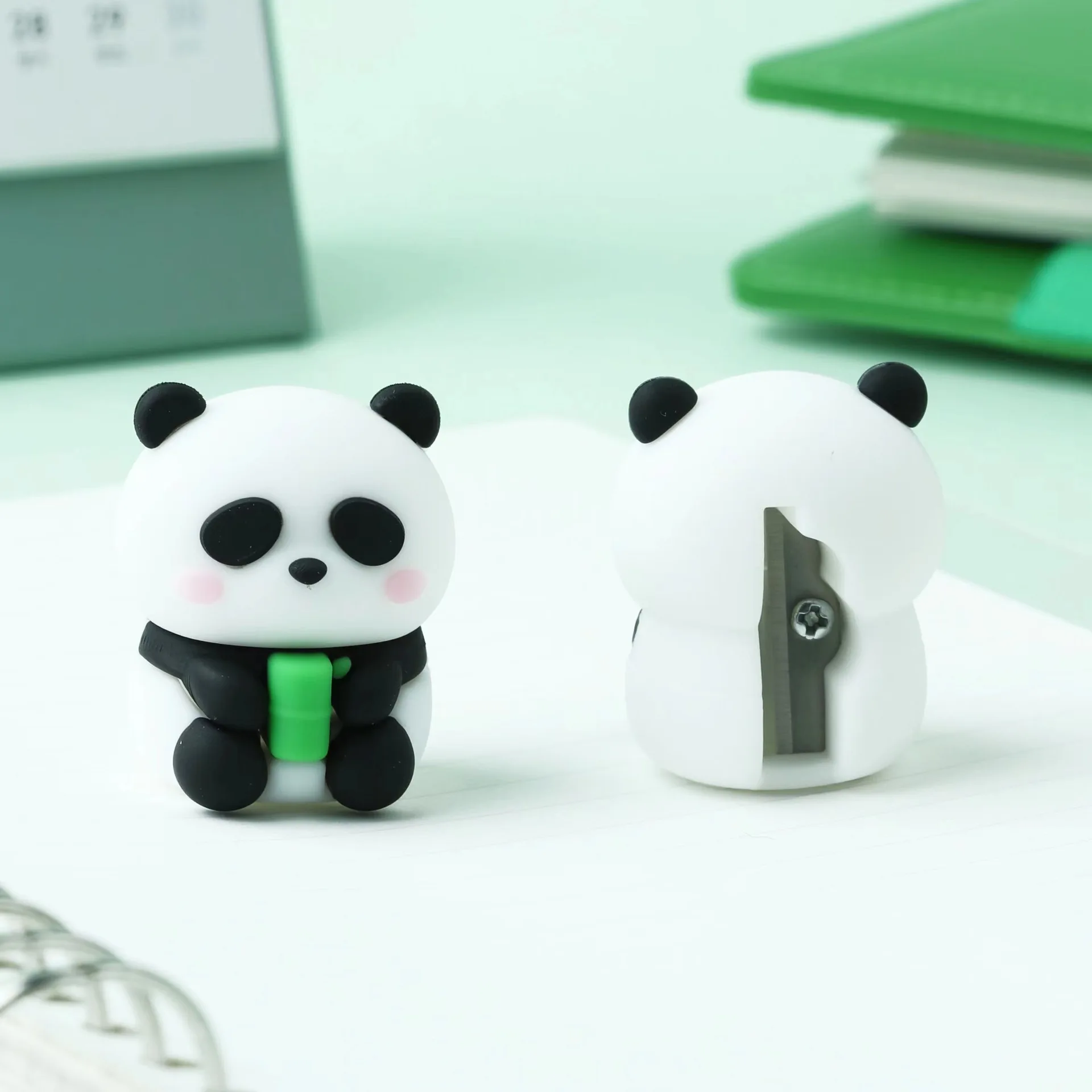 2 pz Kawaii morbido Silicone Panda temperamatite scuola forniture per ufficio regalo cancelleria bambini ricompensa premi carino Deco Journal