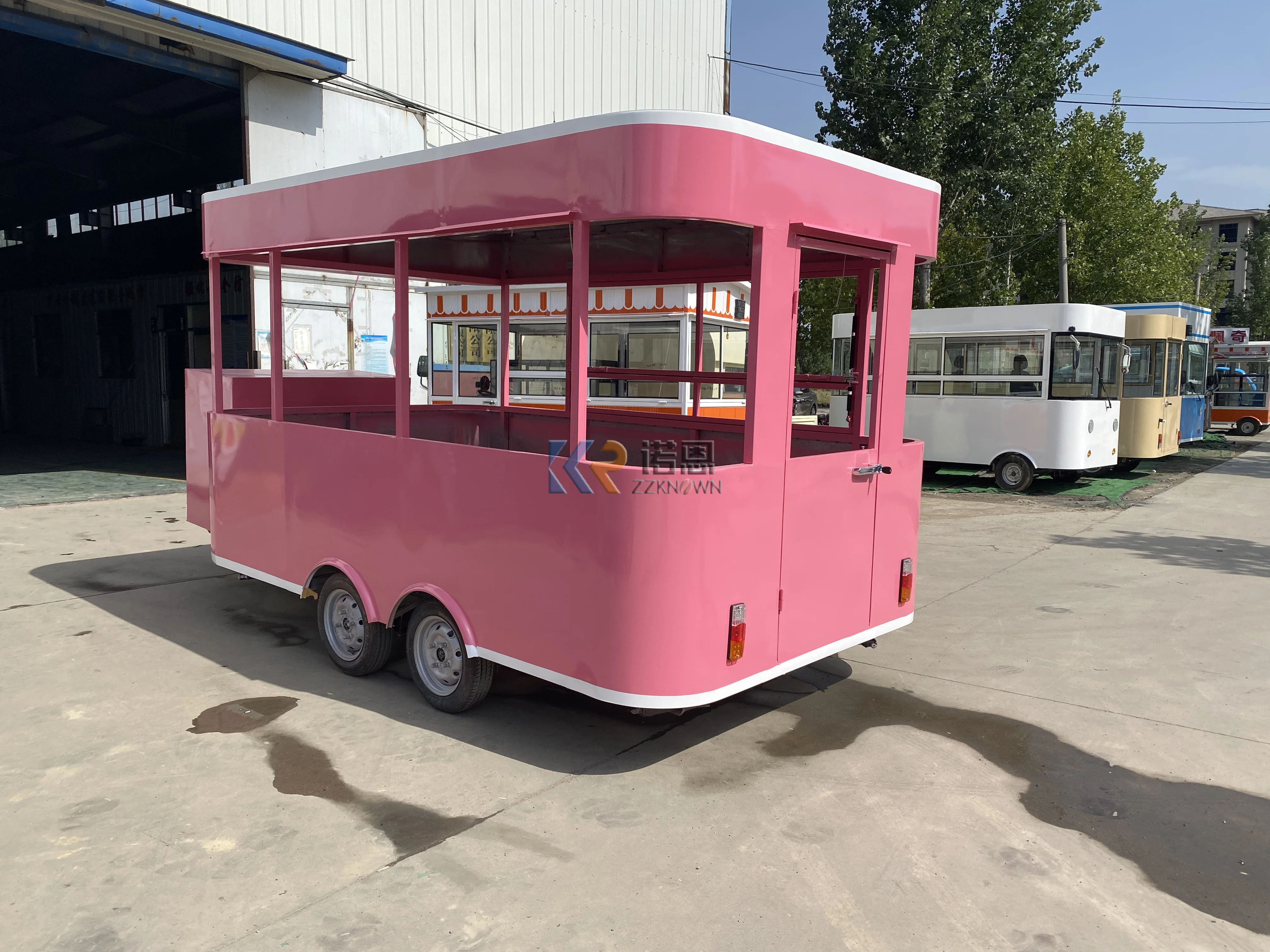 Online Support Food Truck Kiosk Mobile Fast Food Trailer with Full Kitchen