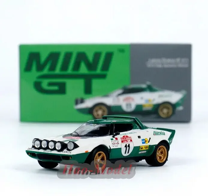 MINIGT 1/64 لـ LANCIA Stratos HF 1975 رالي سانريمو نموذج سيارة سبيكة دييكاست محاكاة هدية عيد ميلاد هواية عرض الحلي