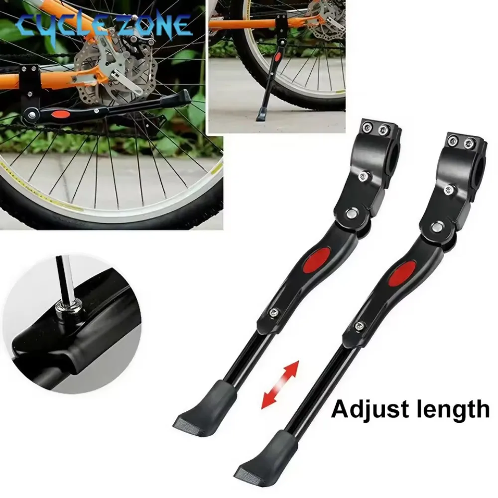 Adjustable Bicycle Kickstand Parking Rack Bicycle Side Support Kickstand for 22 24 26 Inch Mountain Bike Footrest Aluminum Alloy