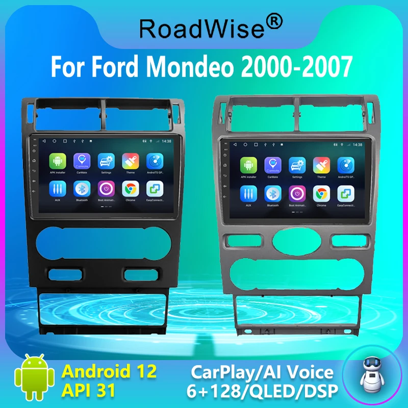 

Roadwise 2 din Android Car Radio Multimedia Carplay For Ford Mondeo 3 2000 2001 2003 3004 2005 2006 2007 4G Wifi DVD GPS 2din