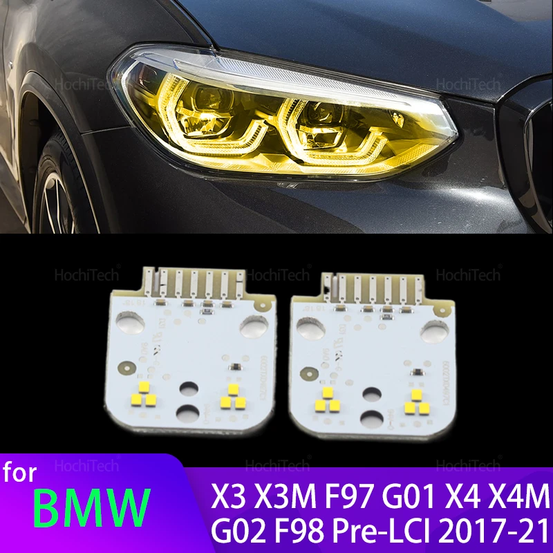 Yellow DRL Angel Eye LED Board Adaptive Headlight 63117466107 63117466108 for BMW X3 X3M F97 G01 X4 X4M G02 F98 2017-2021