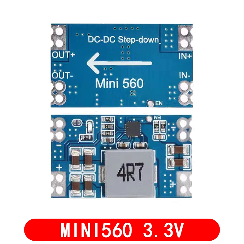 Mini560 5A ตัวแปลง DC-DC แบบสเต็ปดาวน์3.3V 5V 9V 12V ตัวปรับแรงดันไฟฟ้าโมดูลแหล่งจ่ายไฟที่เสถียร