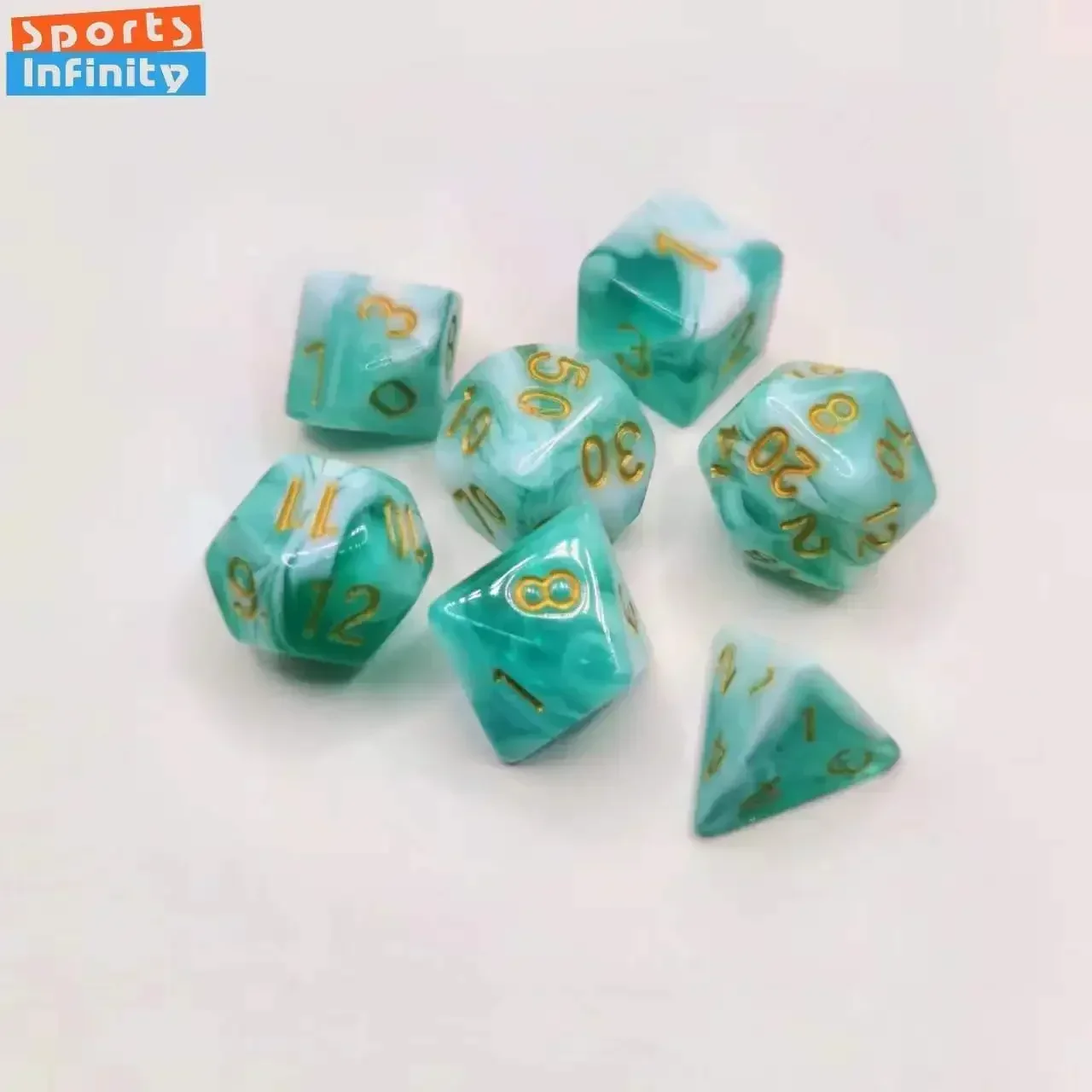 7 Pcs of New Two Colors Dice Polyhedral Digital Dices Kit for TRPG RPG D20 D12 D10 D8 D6 D4 Table Game Board Game Dnd Dice Set