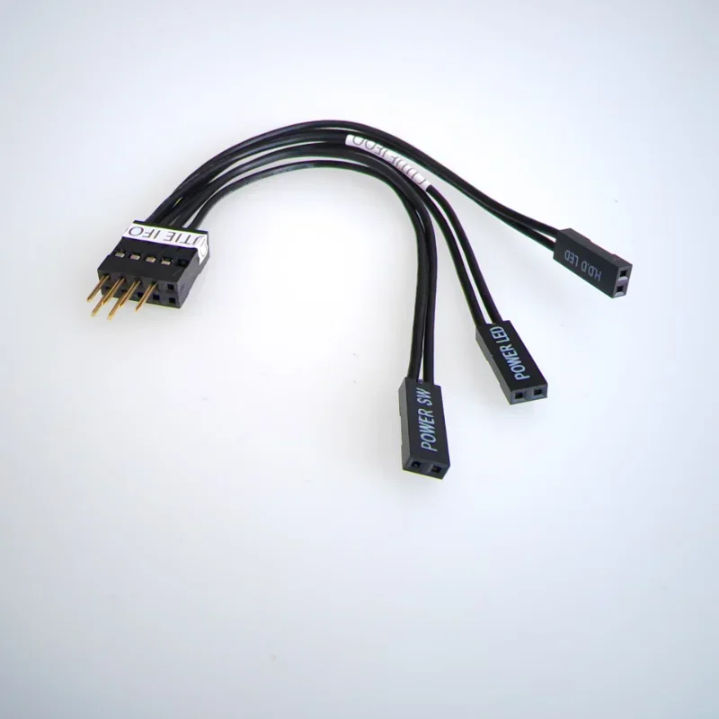 Przedłużacz płyty głównej moc SW LED +-kabel podwójny 6-pinowy kabel przełącznik uruchamiający męski sweter damski bez intel przedni Panel nagłówek