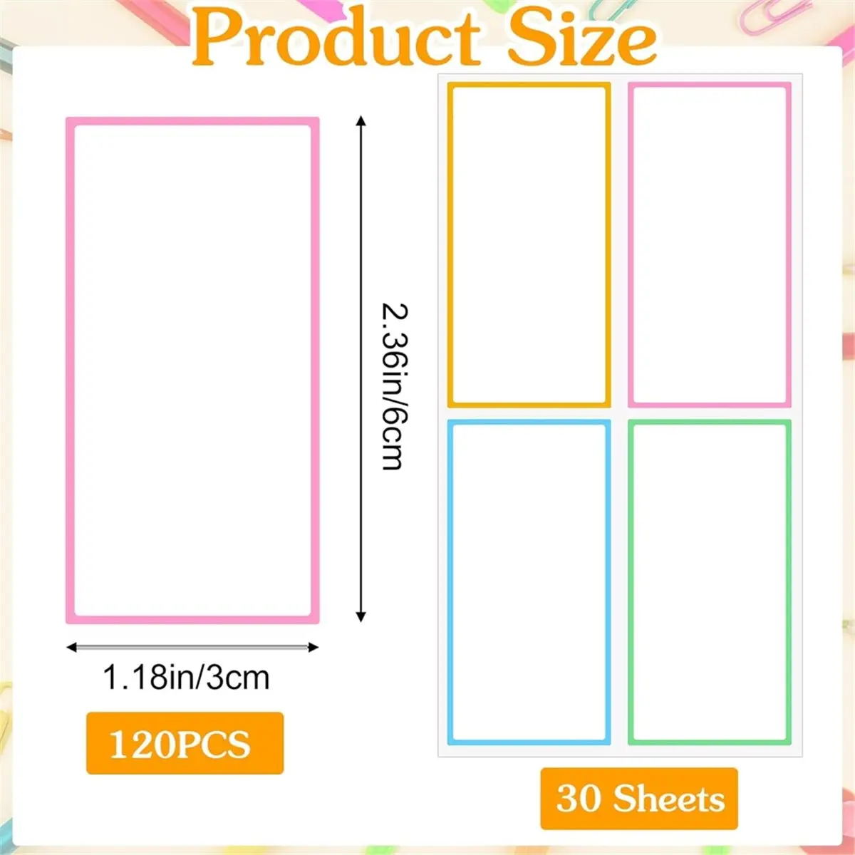 NEW 120 Pcs Dry Erase Labels, 2.4