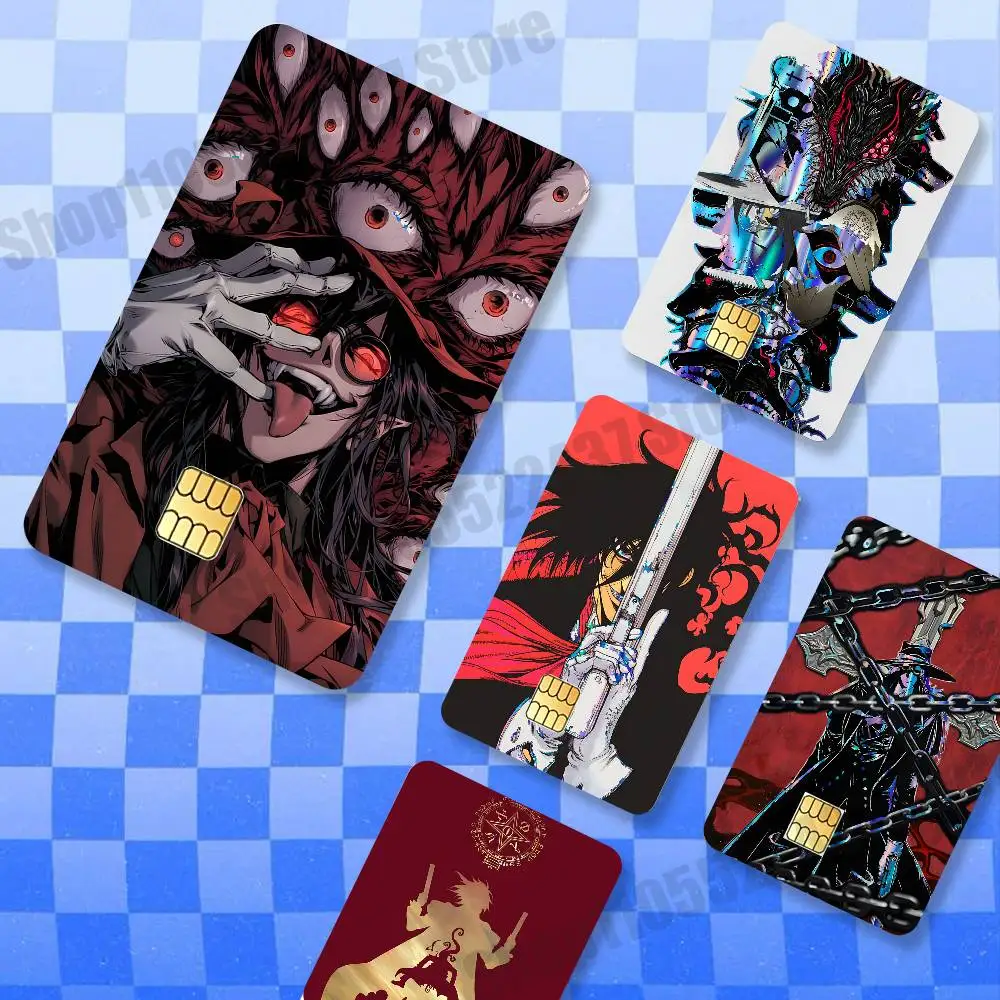 Cartoon H-Hellsing Holographic Laser Shinny Film Skin Cover Sticker for Debit Credit Card Bank Card
