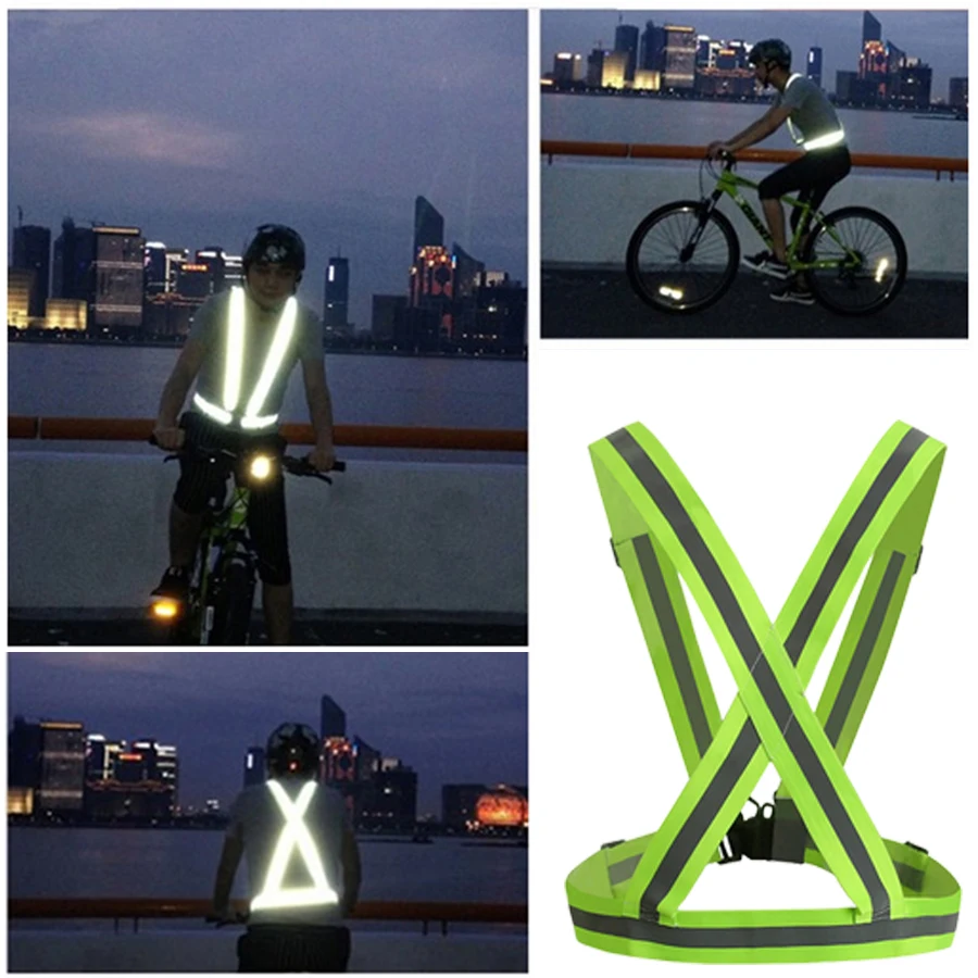 Unisex Motorcycle Reflective Vest Durable Clothing Adjustable Safety Elasticity For Night Running Cycling Walking Universal