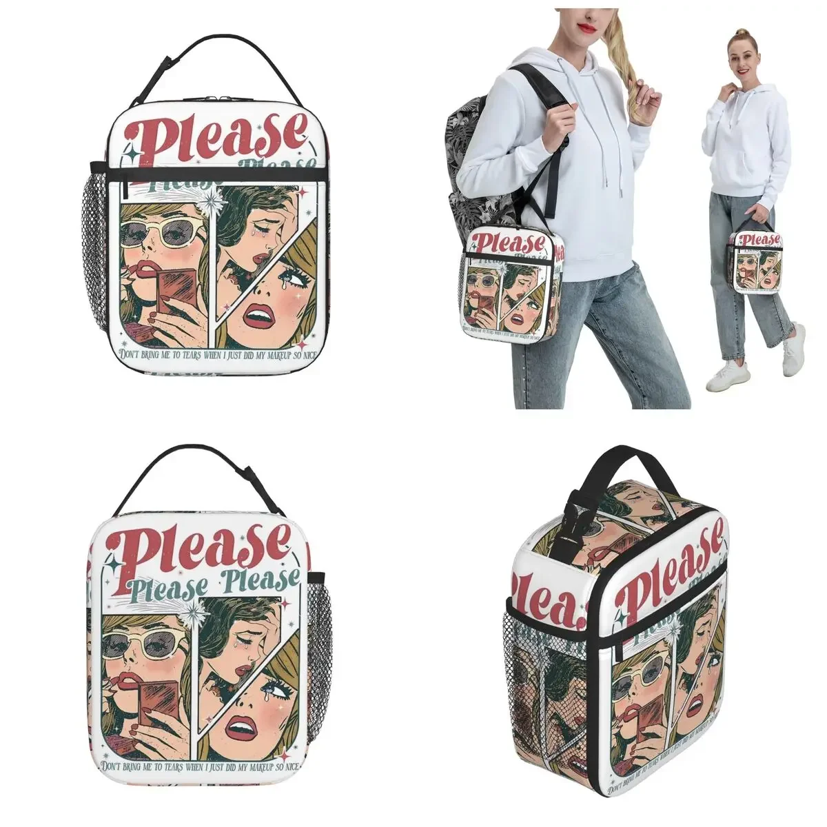 Insulated Lunch Bags Please Please Please Sabrina Carpenter Merch Storage Food Box Ins Style Thermal Cooler Lunch Box For Picnic