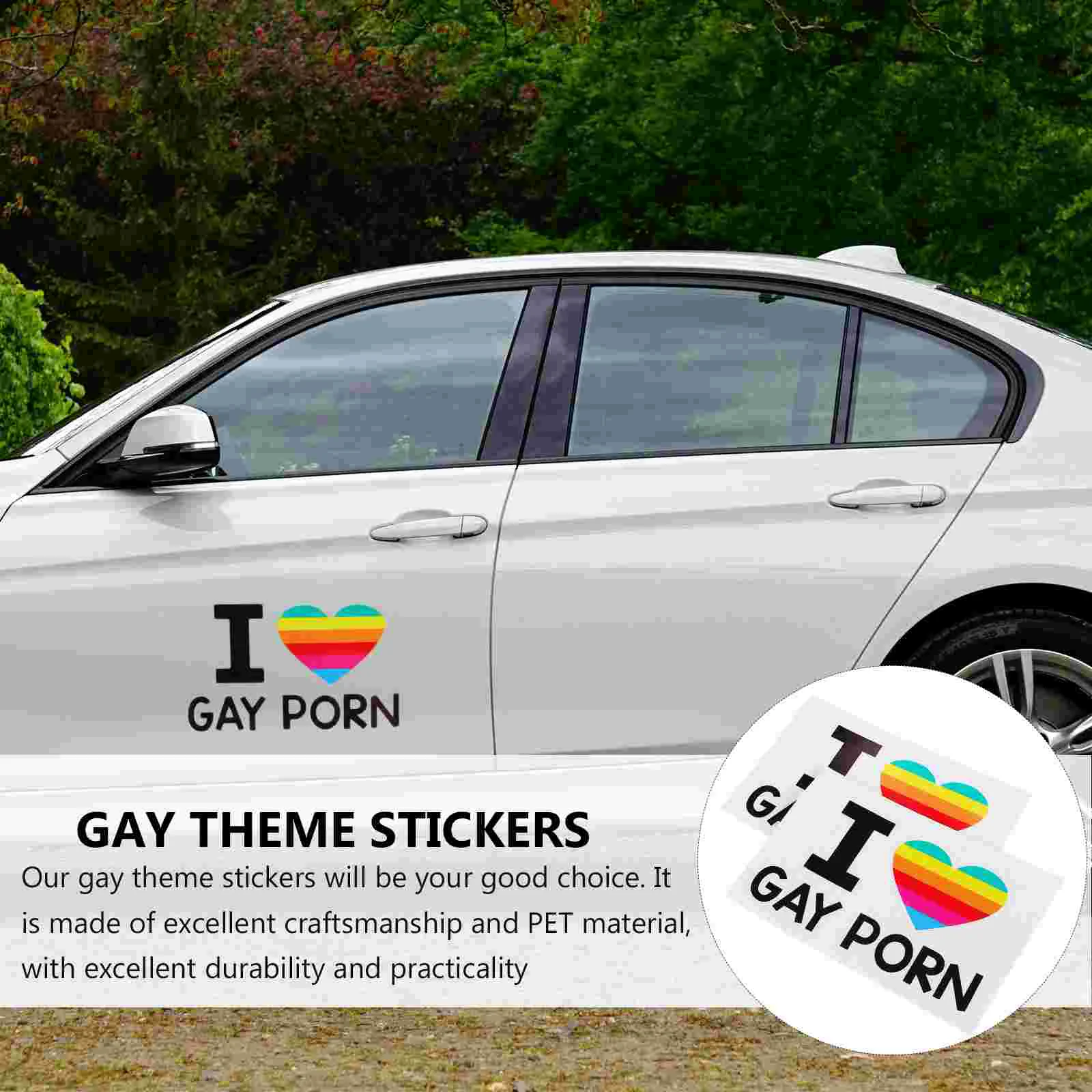 I Love Gay Stickers Decorative Decals Reflective Interesting Homosexuality Theme Car