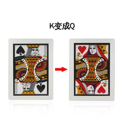 Funny Magical Q Becomes K Variable Playing Cards Beginners Close-up Stage Performance Magic Props Children Adults Fun Magic Toys