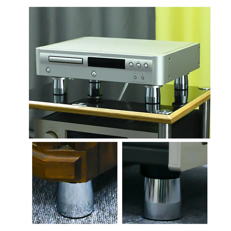 

N11R 4Piece Speaker Stand Feet Foot Pad Aluminium Alloy Shock Absorbing Pad Feet Stands Silver
