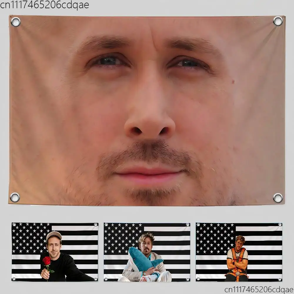 FOR Ryan Gosling Flags for Room Bedroom Home Outdoor Wall Hanging Concert Print Art Banner