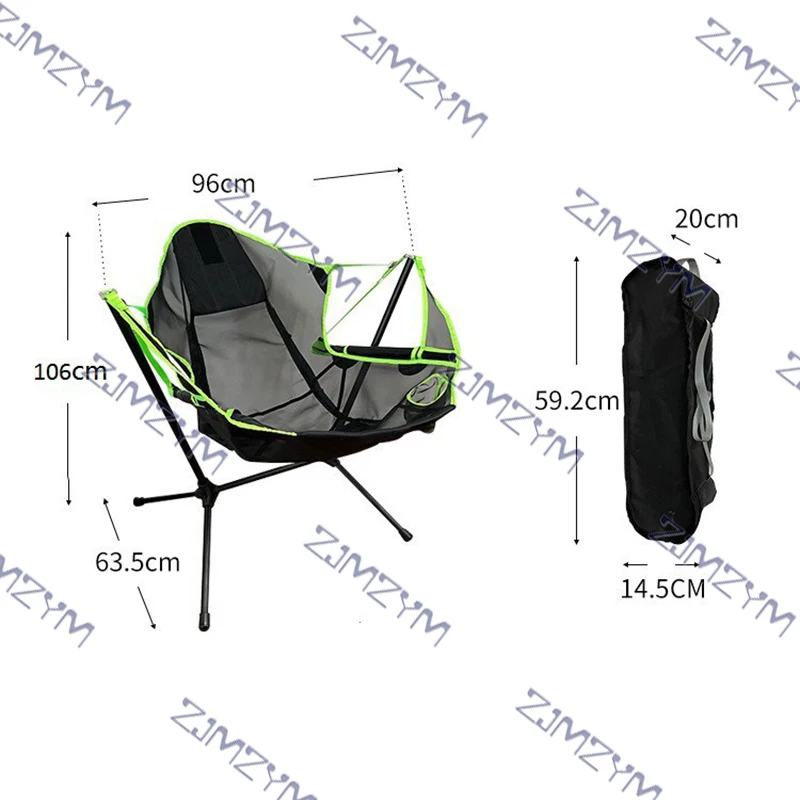 Outdoor Camping Folding Rocking Chair For Trips Leisure Chair With Pillows Fishing Beach Stool Adjustable Camping Rocking Chair