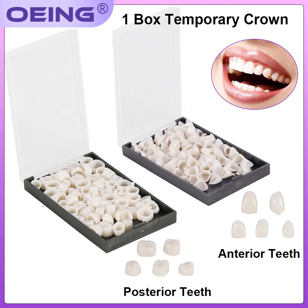 OEING 1 Box Dental Crowns Resin Porcelain Temporary Teeth Crown Oral Teeth Whitening Anterior Posterior Crown Dental materials