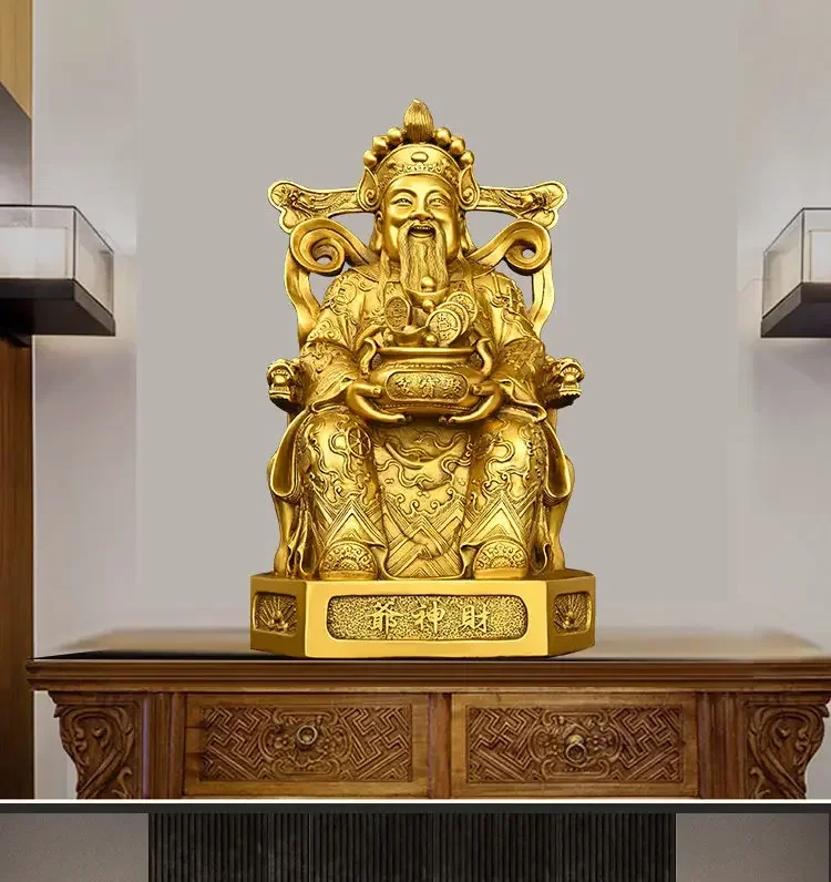 Copper God of Wealth Ornaments Home Office Desktop Decor Pot of Treasures Home Store Gifts - view 3