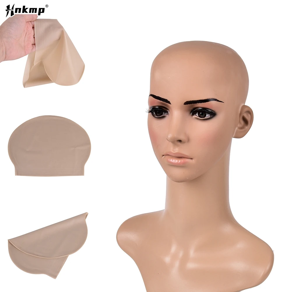 1Pcs Fake Latex Flesh Skin Unisex Bald Head Wig Cap Rubber Skinhead Costume Prank