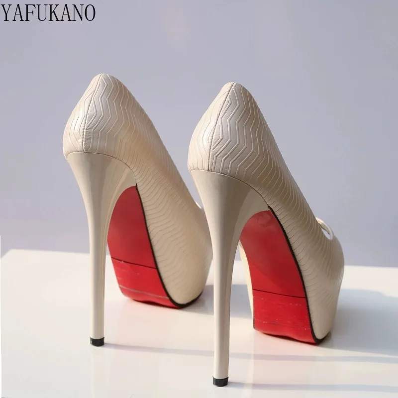 

14cm/12cm Super High Heels Sexy Peep Toe Ladies Pumps Thin Heel Platform Party Prom Shoes Catwalk Single Shoes