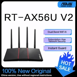 ASUS RT-AX56U V2 (AX1800) Router estensibile Dual Band WiFi 6-bianco, sicurezza di rete senza abbonamento, protezione istantanea