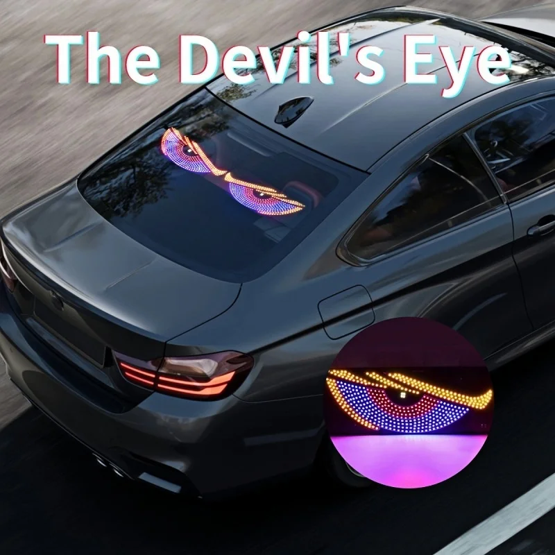 Samochodowe światła Devil Eye, znak LED USB 5V, animacja DIY, programowalny panel matrycowy do wyświetlaczy LED w ciężarówkach.