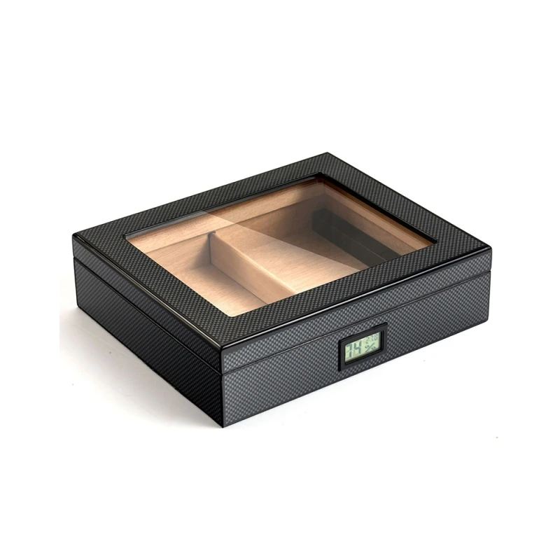 for Vanace Cedar Wood Glass Top Luxury Humidifier Desktop Cigar Humidor Box