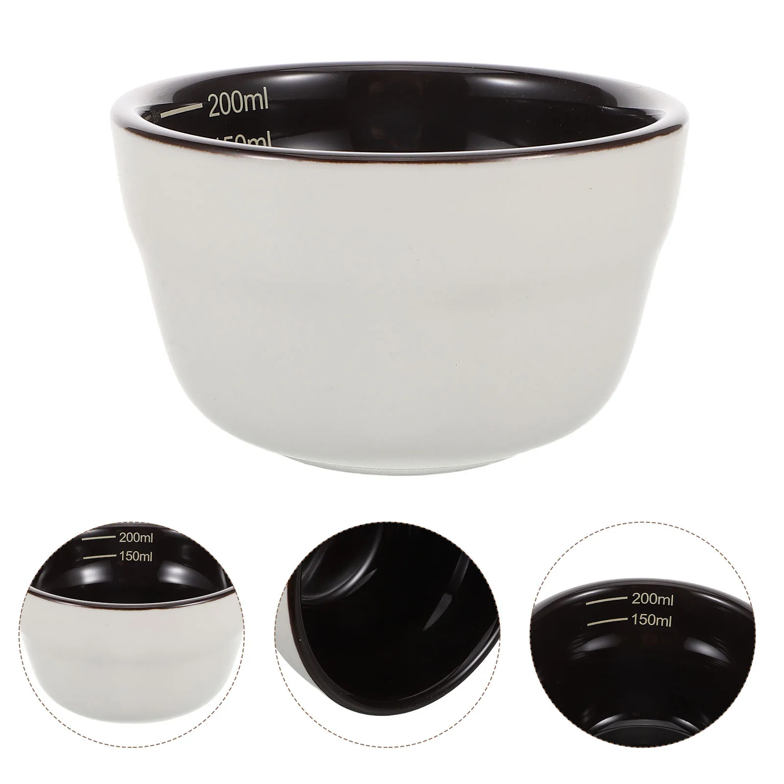 

Ceramic Coffee Cupping Cup 200ml Porcelain Small Measuring Bowl Accurate Coffee Grounds Water Measurement Tool