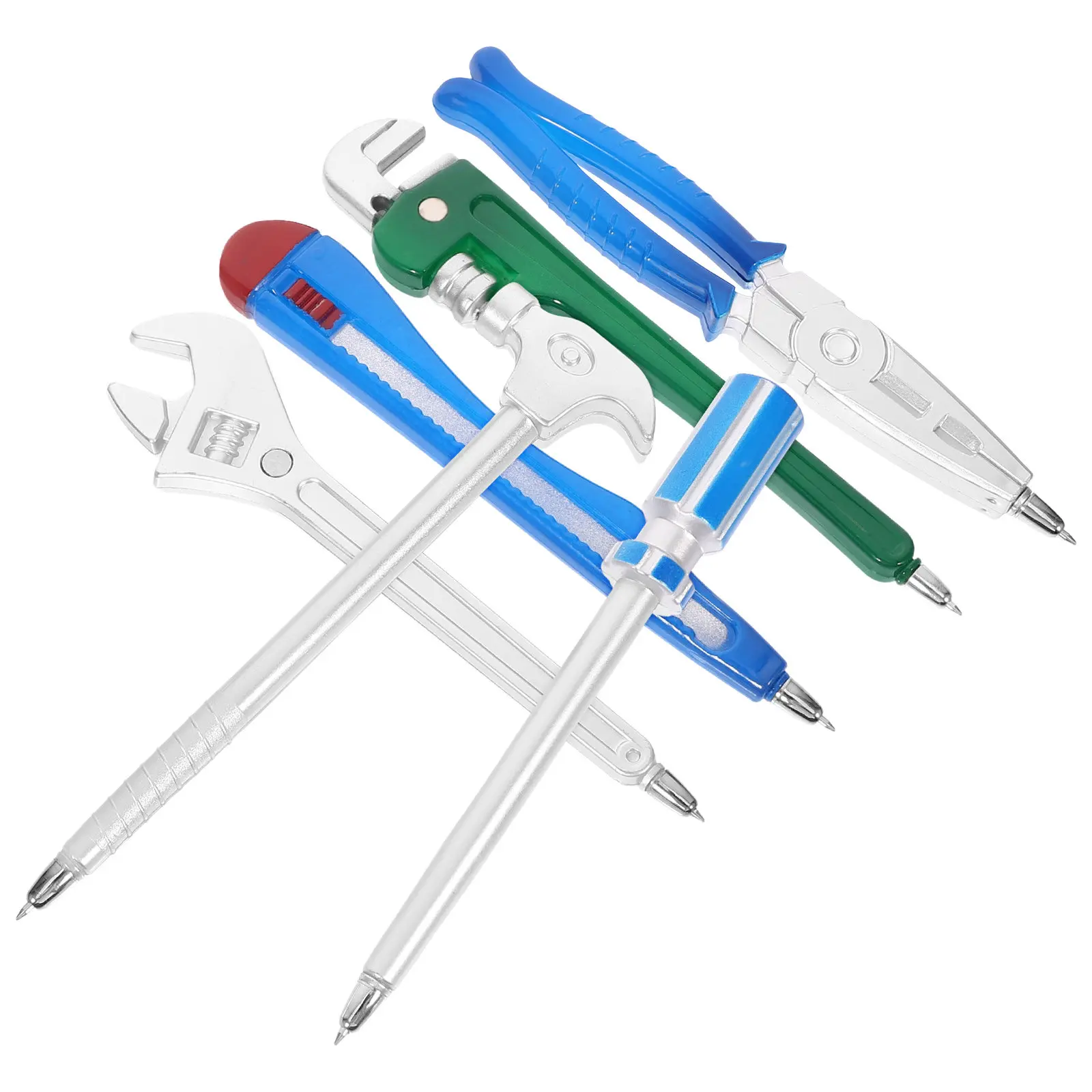 6Pcs Tool Shaped Ballpoint Pens Set Smooth Writing Fine Point Plastic Pens for Students Nurses Office Journaling Creative Desk