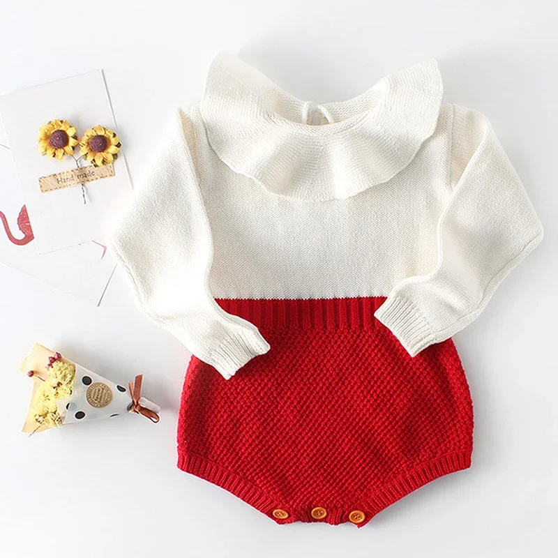 

Autumn Knitting Newborn Girl Boy Spring Baby Clothes Cute Long Sleeve Sweater Romper Jumpsuit Cotton Casual New born Outfits