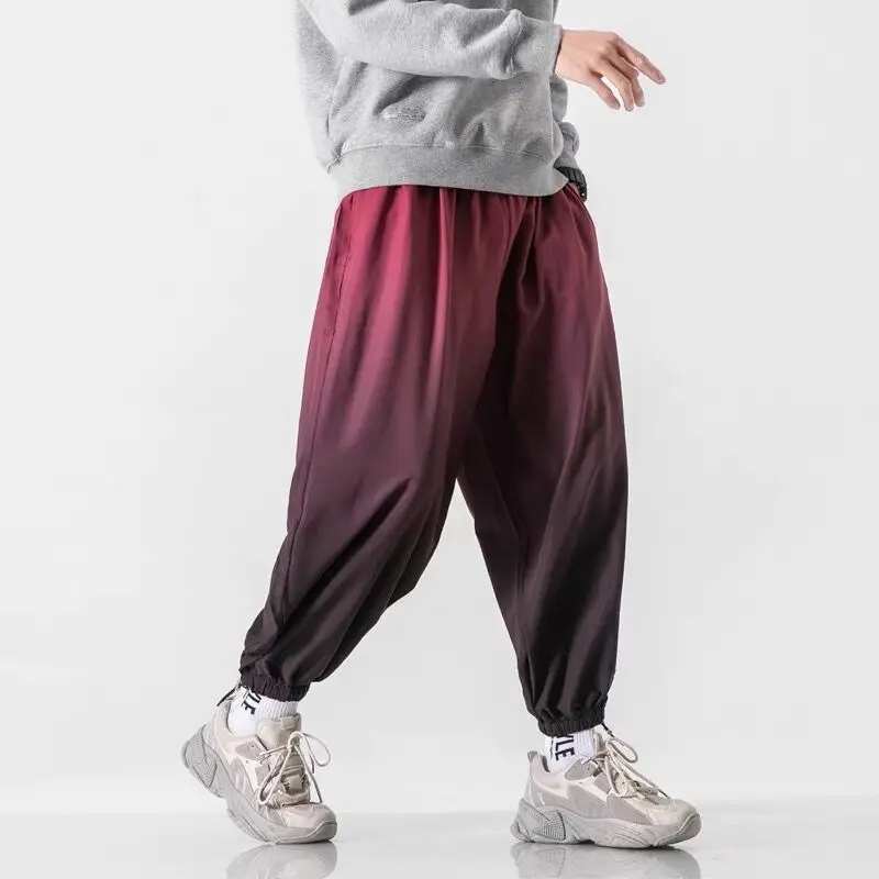 Large Size 5XL Men Gradient Color Pants Chic Design Harem Streetwear Ins Korean Younthful Vatality Pants Dance Party Sweatpants