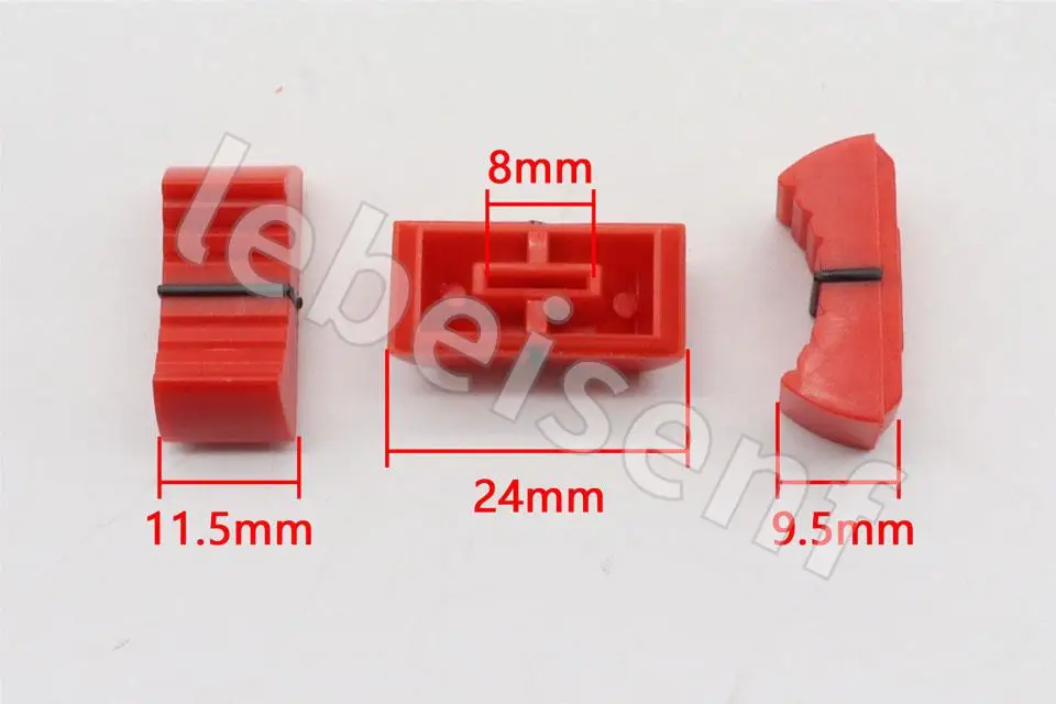 10pcs Red Mixer Dimming table Straight Slip Potentiometer Fader Knob Cap / Push Button Cap 8mm Hole / Fader Cap Red 8mm